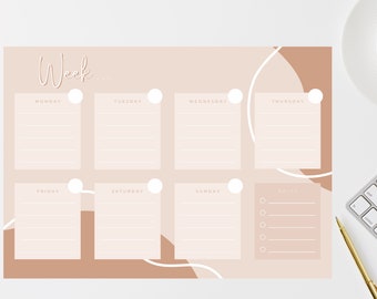 Planificateur hebdomadaire imprimable minimaliste - agenda de la semaine