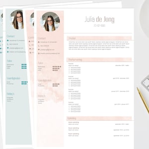 Plantilla/plantilla de CV y carta de motivación - Explicación holandesa - Currículum holandés - Canva - curriculum vitae