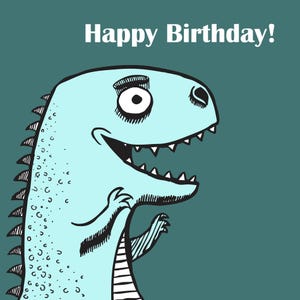 Carte d'anniversaire dinosaure - design exclusif original - design dessiné à la main - carte d'anniversaire de tout âge - T Rex - cartes drôles - carte d'anniversaire drôle