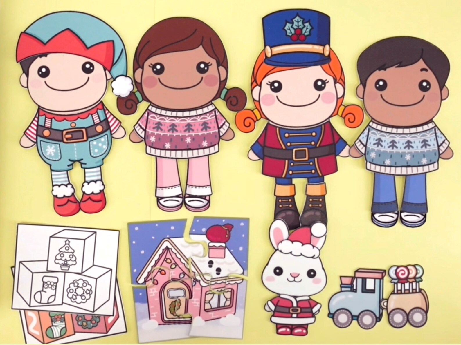 DIY Christmas Paper Doll Activity Book PDF File Etsy UK