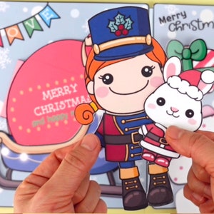 DIY Christmas paper doll activity book PDF file