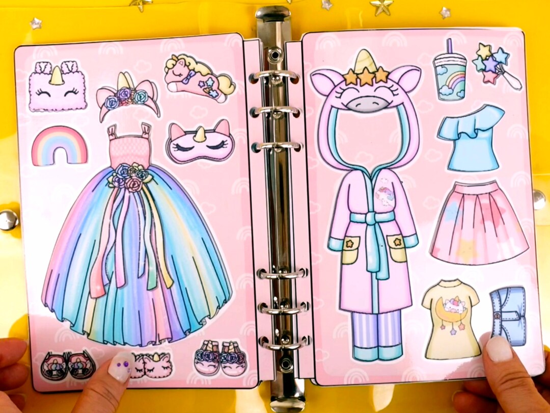 Dolls in My Journal Digital Unicorn Paper Doll and Doll Clothes Set ...