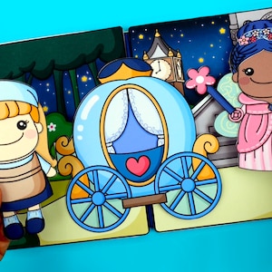 Livre d&#39;histoires DIY Cendrillon Paperdoll fichiers PDF Livre d&#39;histoires de conte de fées pour enfants Maison de poupée en papier