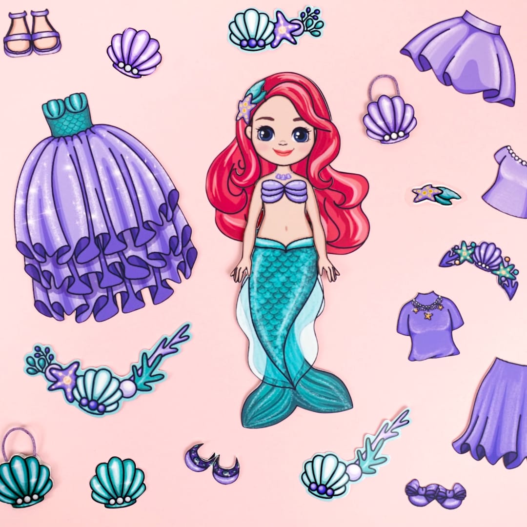 Dolls in My Journal Mermaid Paper Doll Set PDF Files Paper Dolls and