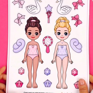 Ballerina Paper Doll Set: Dress-Up DIY Activity Book (PDF Files)