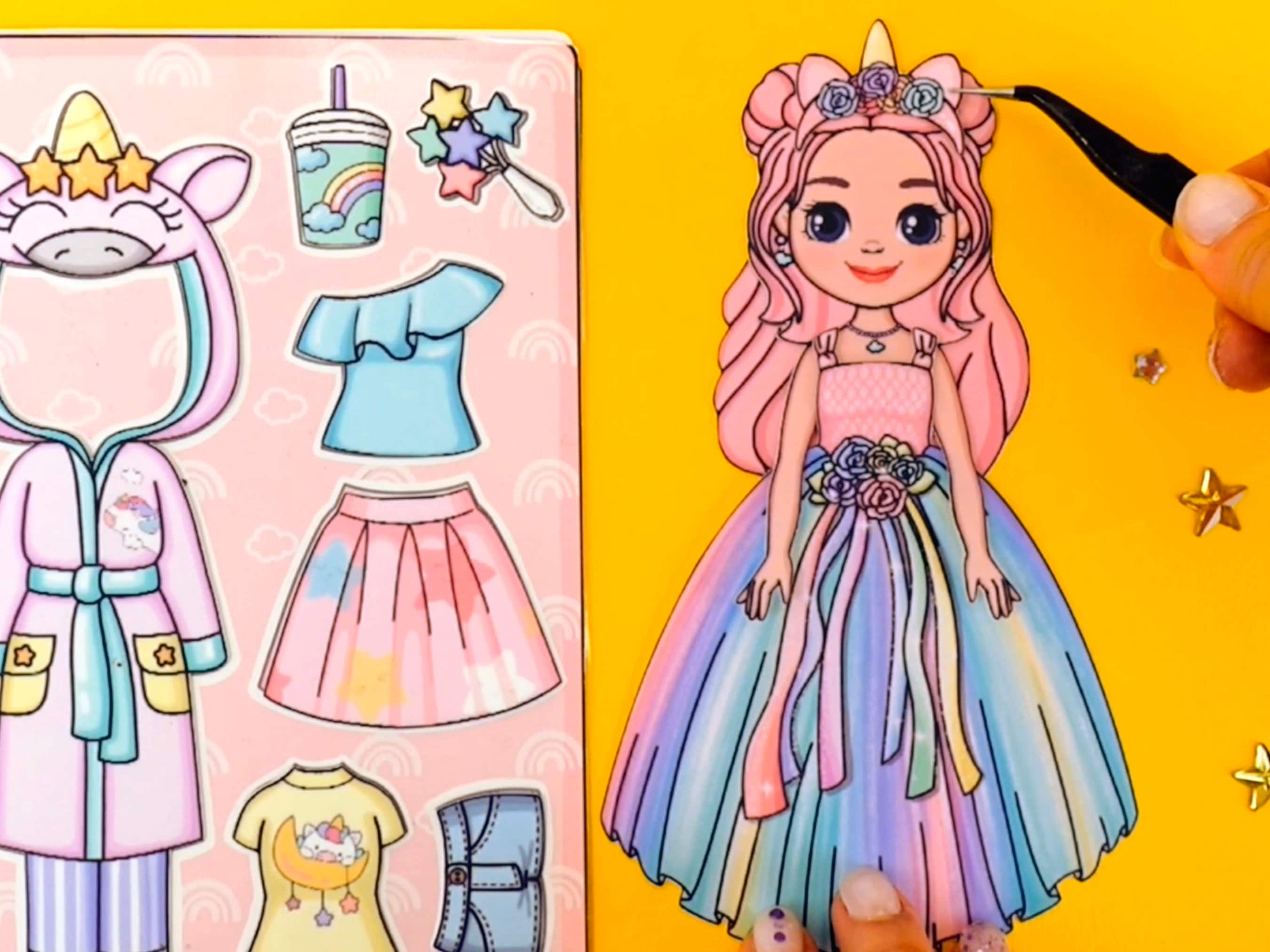 Printable Paper Doll Dress up Girls Korean Paper Doll K-pop 