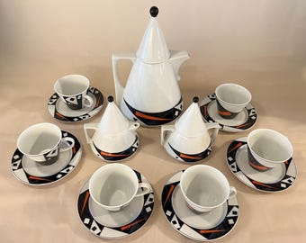 Kronester Bavaria, Memphis-stijl, verzamelbaar koffie-/theeservies voor 6 personen