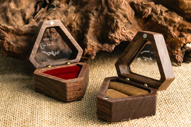 Personalized Wedding Ring Box Custom Wood Ring Box Engagement Etsy