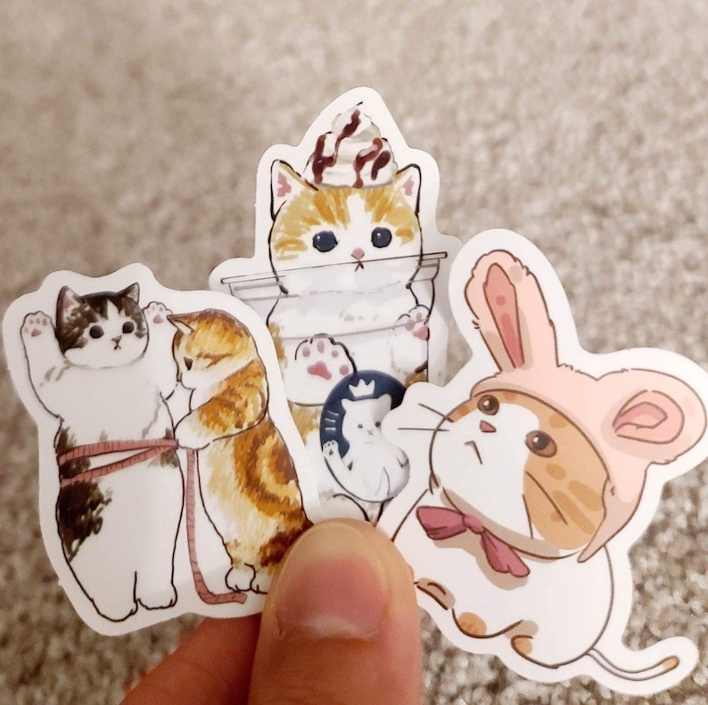 High Quality Cat Stickers | Cute Kitty Stickers | Vinyl Waterproof ...