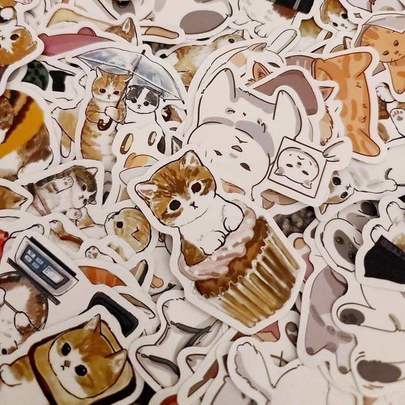High Quality Cat Stickers | Cute Kitty Stickers | Vinyl Waterproof ...