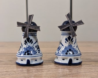 Vintage Delft Holland Windmill Salt & Pepper Shakers