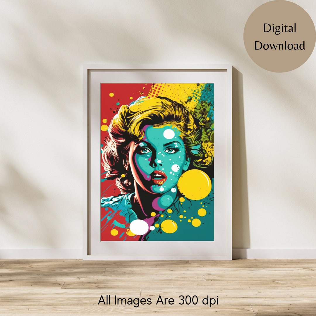 Pop Art Woman PRINTABLE Digital Wall Art Digital Download Printable Art