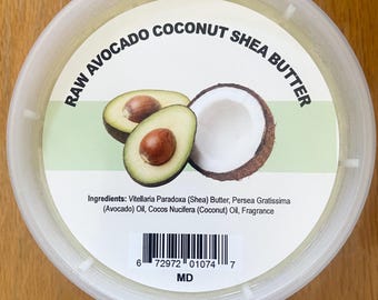 Raw Avocado Coconut Shea Butter - 14 oz