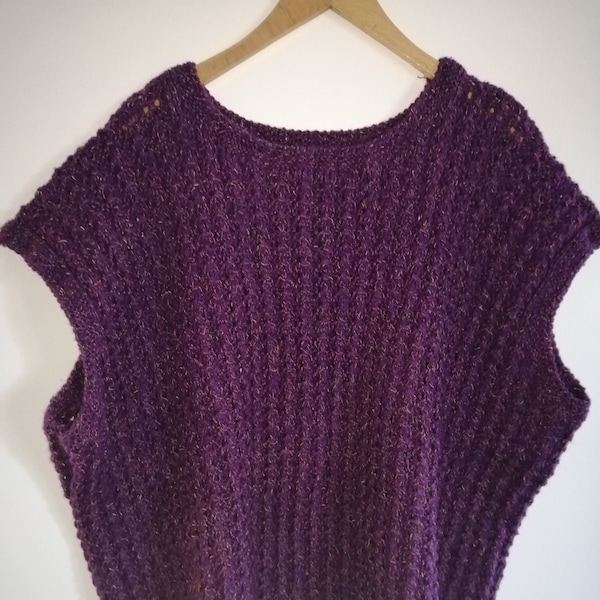 handgestrickter Pullunder in violett