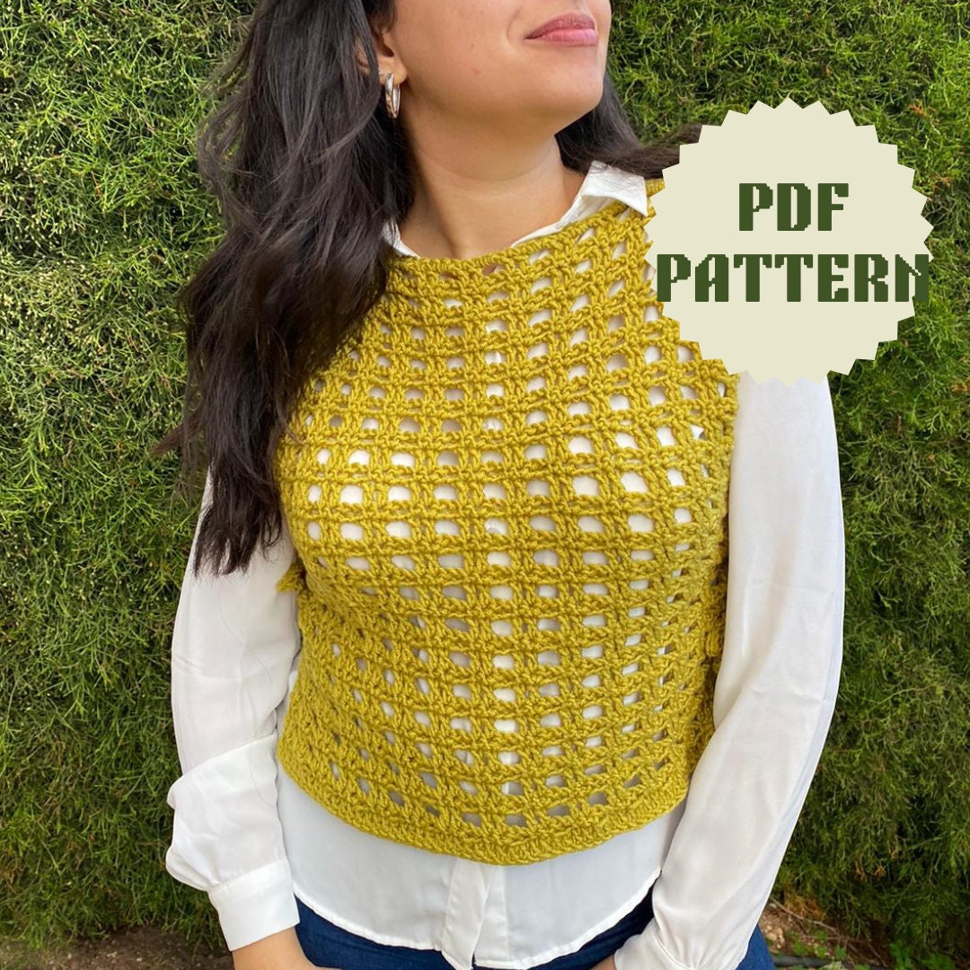 Ollie Vest Pattern - Digital Crochet Pattern, Crochet Vest