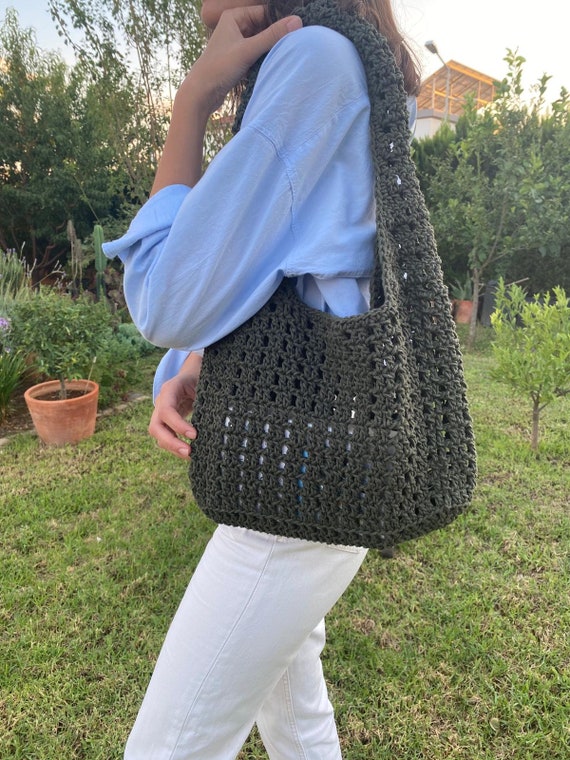 Large crochet tote bag