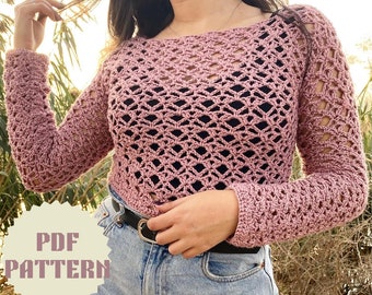 Cypria Top Crochet Sweater Pattern: Made-to-Measure (PDF Pattern)
