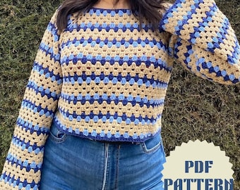 Ava Vest & Ava Sweater Pattern | Digital Crochet Pattern, Crochet Sweater Pattern