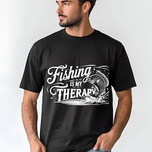 Comfort Colors Fishing Therapy T-Shirt: Unisex Garment-Dyed Fisherman Tee