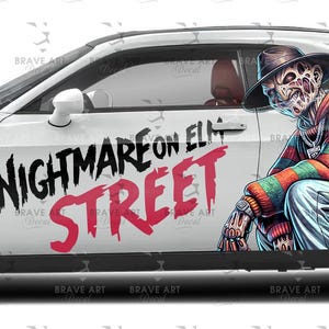 Freddy Krueger Horror-Inpiriertes Design, Cast Vinyl Wrap, Universal Fit, Autolackierung, gruseliger Autoaufkleber