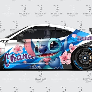 Lilo & Stitch Design, Hood Design, Car Livery, LKW,anhänger, Vinyl Wrap, Universalgröße, Car Wrap, Auto Aufkleber, Zeichentrickfiguren