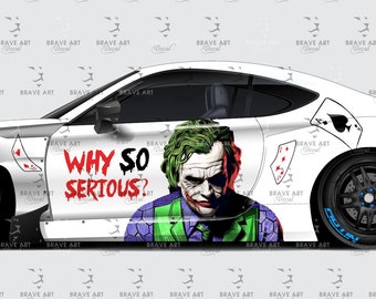 Joker why so serıous, Car Decals: Get a Smile from the Dark Side! Super Hero Villain Inspired Car Side Decal