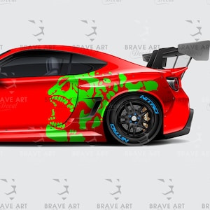 2x Large Skull Side Graphic Large decal for, Splash skull for Charger, Challenger, Mustang, Camaro/ Honda ( Both sides)