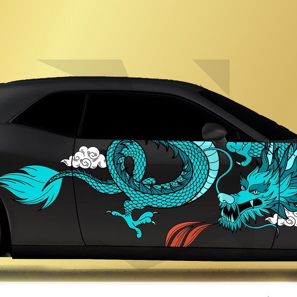 Dragon Character Livery, Large Vehicle Graphics, Side Car Decal, Universal Size, Car Livery