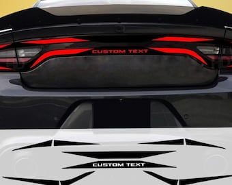 CUSTOM Text V14 Tail Light Race Track Center Decal Overlay Vinyl Cover Fits Dodge Charger 2015 - 2022