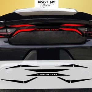 CUSTOM Text V14 Tail Light Race Track Center Decal Overlay Vinyl Cover Fits Dodge Charger 2015 - 2022