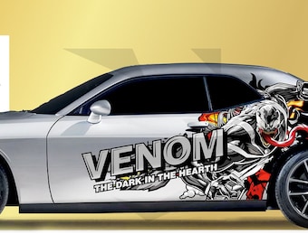 Venom Designed NEW Design Large - Car Livery, Cast Vinyl Wrap, Universal Size, Car Wrap