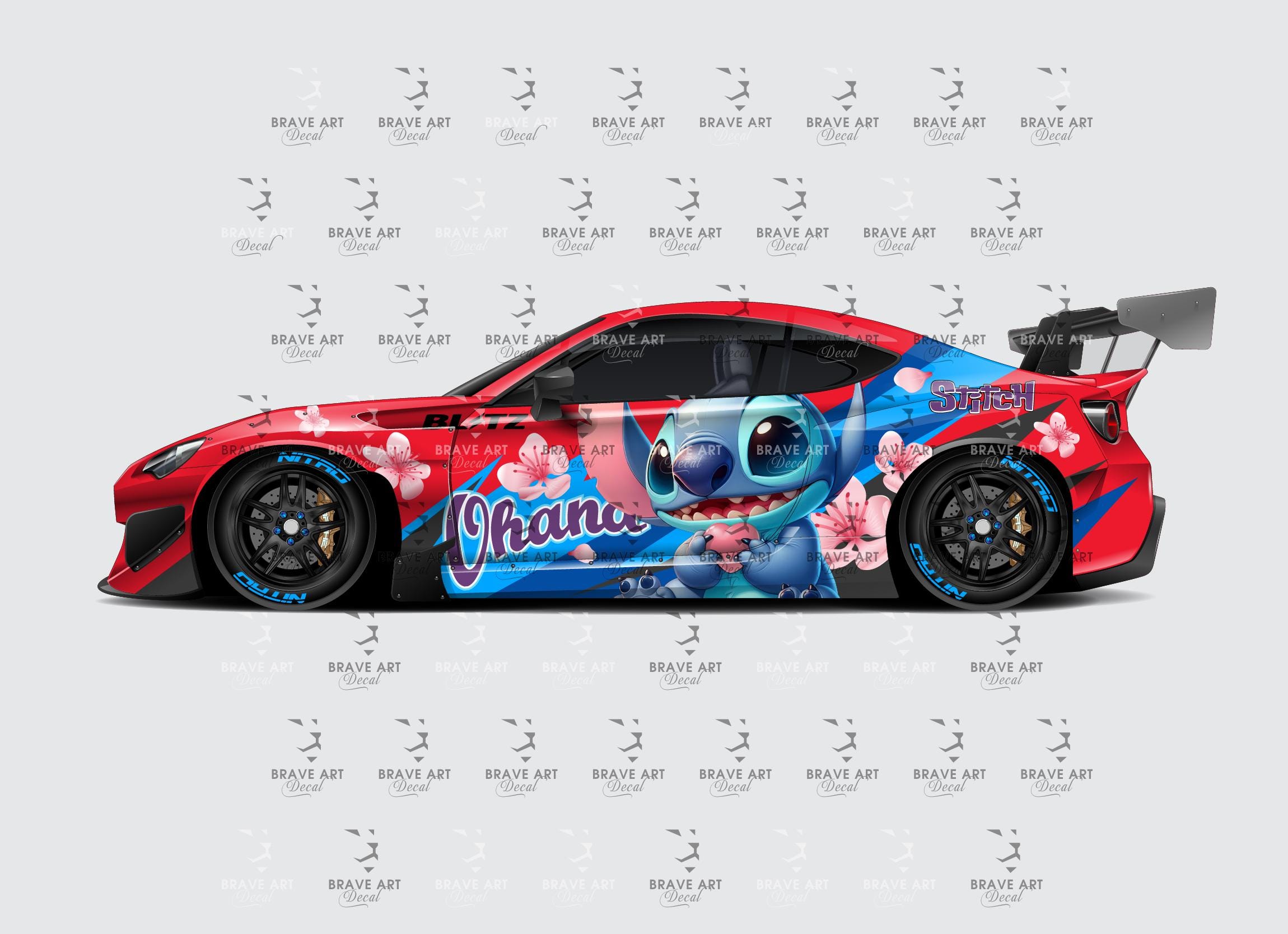 リロ＆スティッチ カーラップ：ユニバーサルフィット カートゥーン