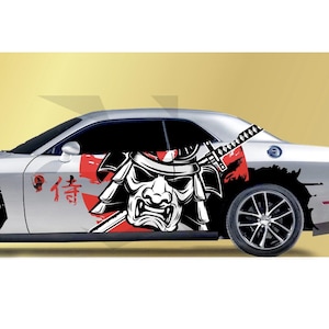 Samurai Car Wrap, Japanese Vehicle Shine, Cast Vinyl Wrap, Universal Size Samurai Anime Car Sticker Car Decor