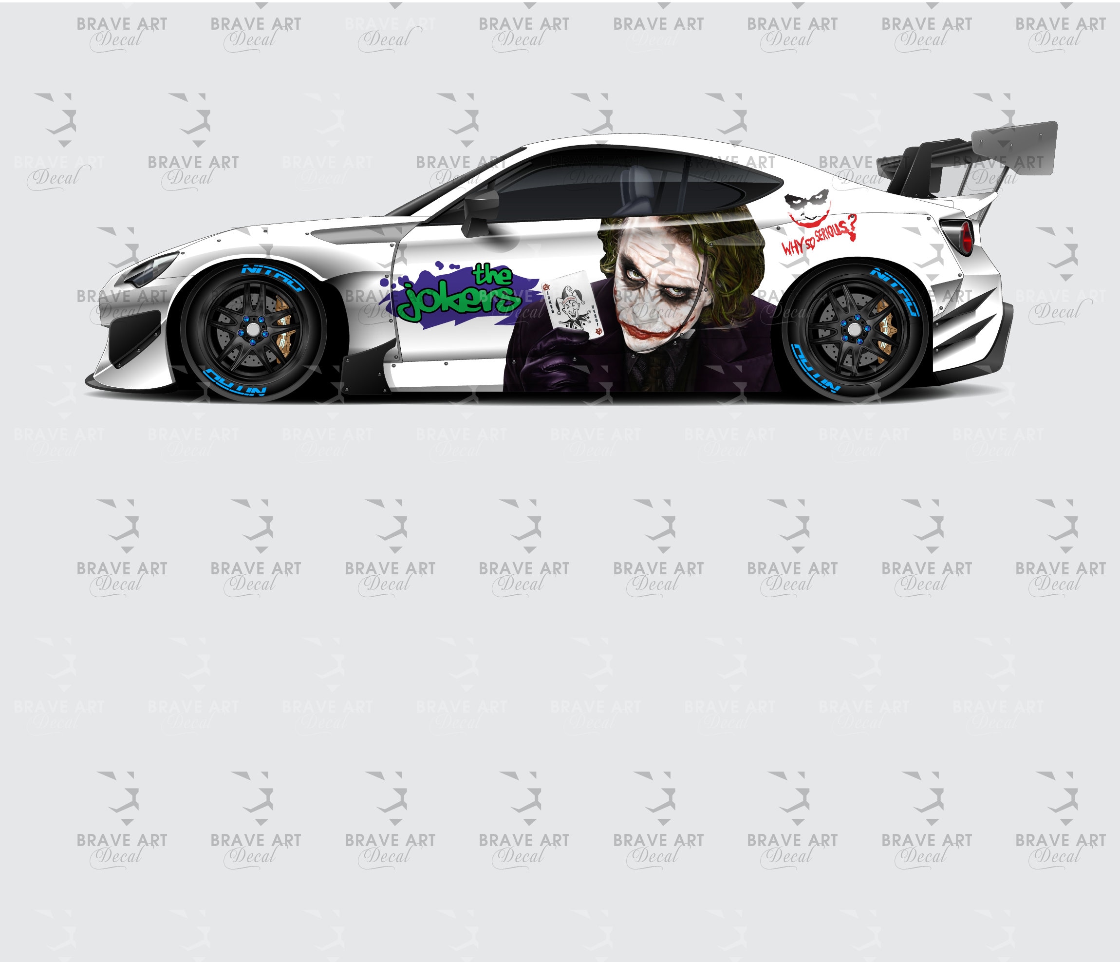 Perché Così Serio? Adesivo Auto Joker 20 Cm B39 Posteriore Lati Vetro - Foto 13
