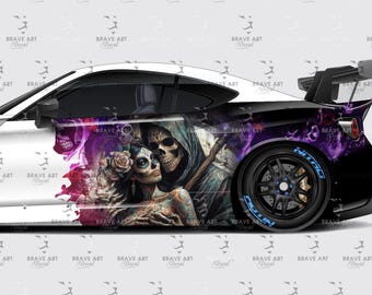 Day of the DEAD Car Decal | Dia de los Muertos | Halloween,Horror, Skull Character Car Decor, Scary Movie