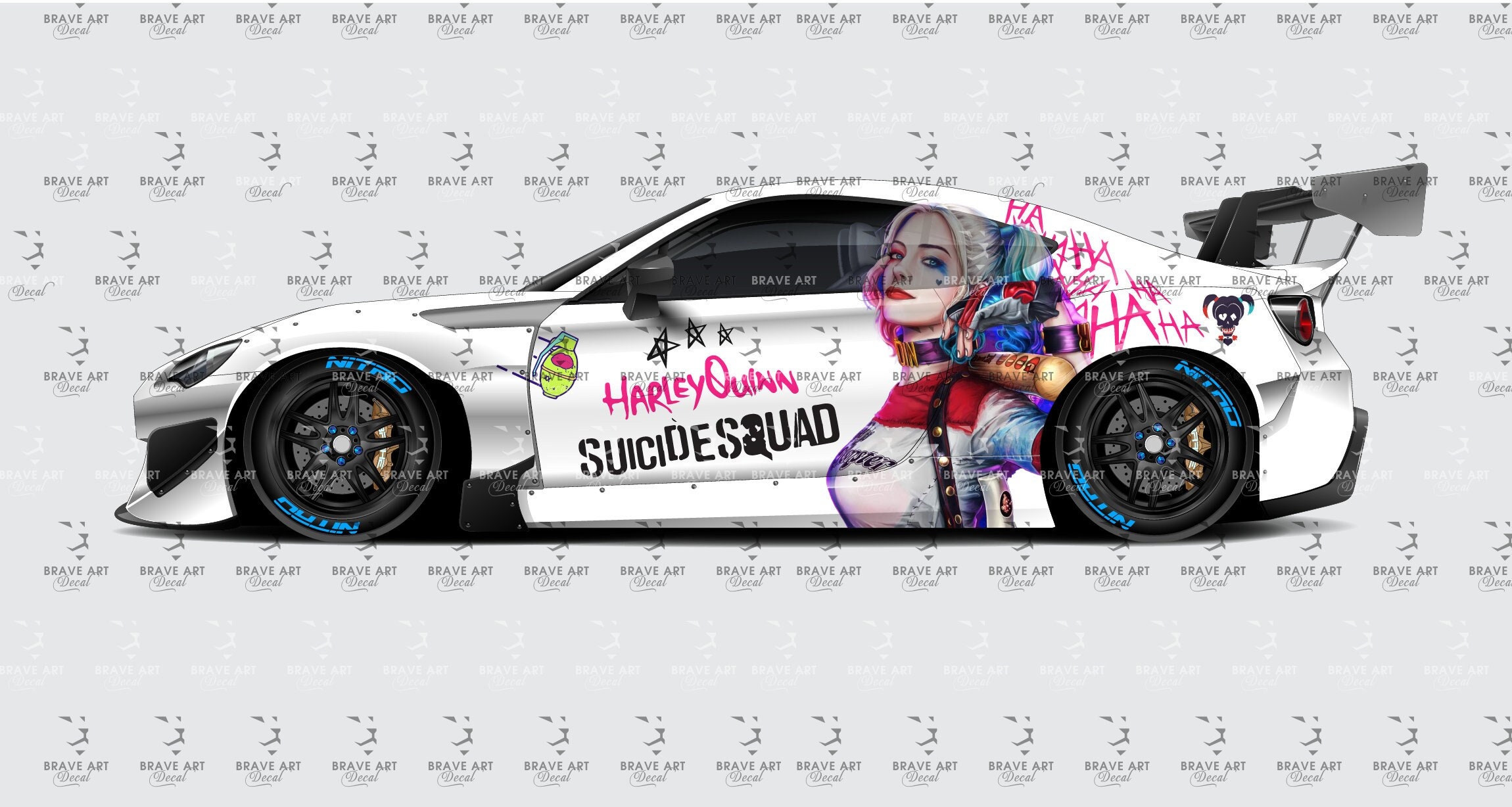 Harley Quinn ITASHA anime car wrap vinyl stickers Fit With Any Cars