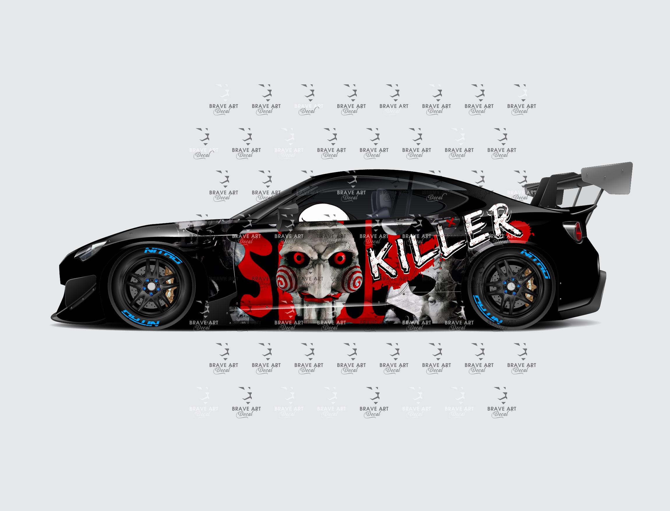 Halloween SAW, Killer, Horror Clown, Car Livery, Universal Size