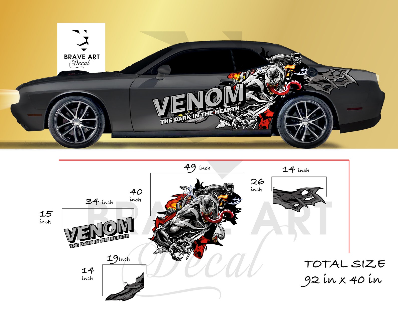 Venom Designed NEW Design Large Car Livery Cast Vinyl Wrap - Etsy