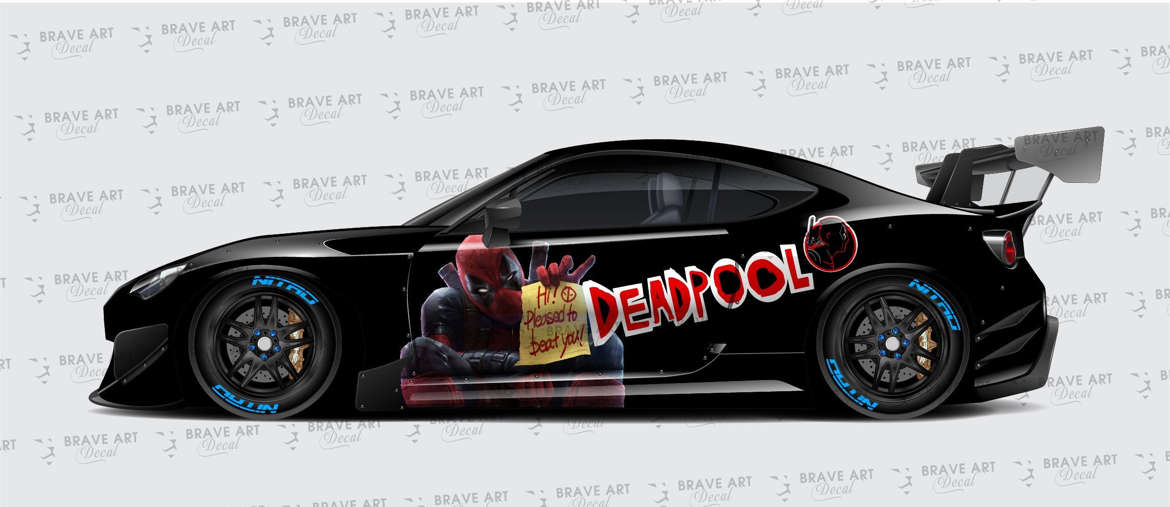Deadpool Super Hero, Villain Inspired Car Side Decal, Universal Size ...