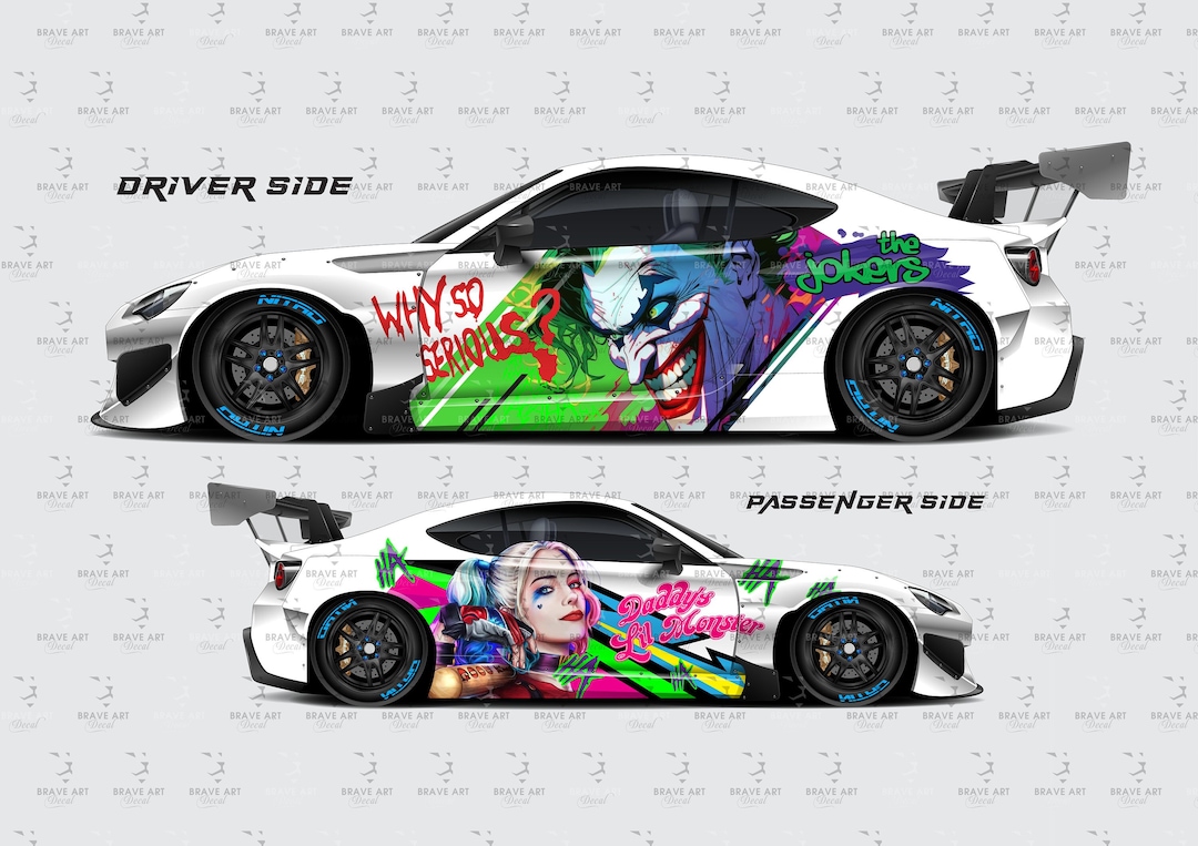 Stickers de Voiture Joket et Harley Quinn