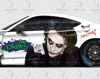 Rev up Your Ride with Joker Car Decals: Get a Smile from the Dark Side! Super Hero Villain Inspired Car Side Decal,  why so serıous