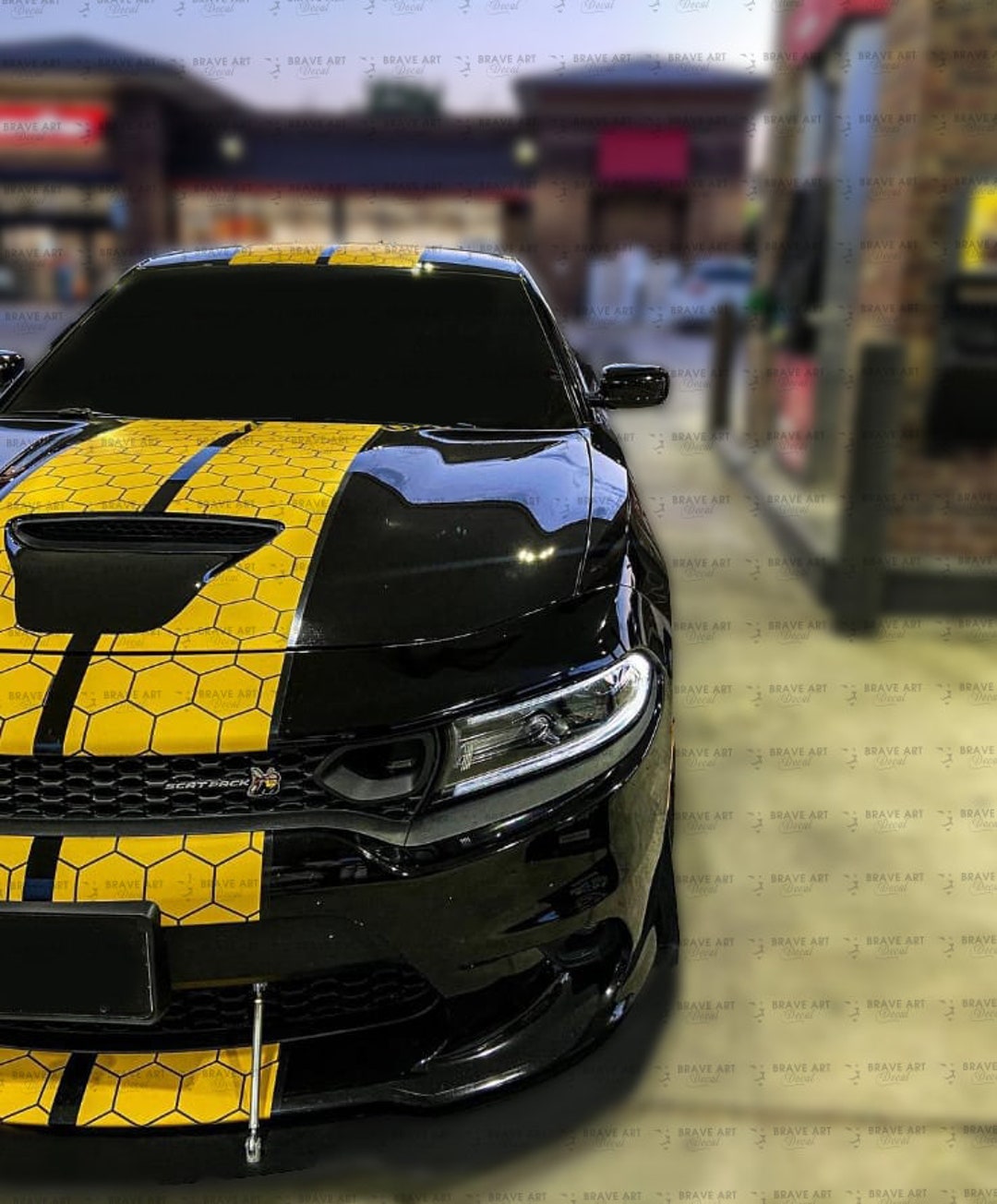 Honey Comb RACING Stripes Dual 10 for Dodge Charger