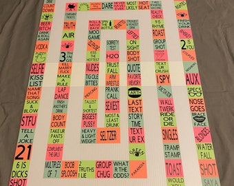 Neon Drinken Game Board