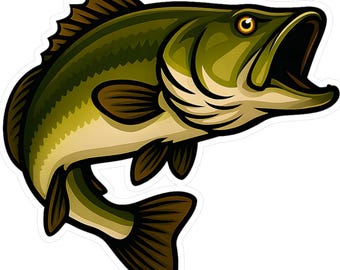 Calcomanía de bajo: vinilo impermeable para coche de pesca