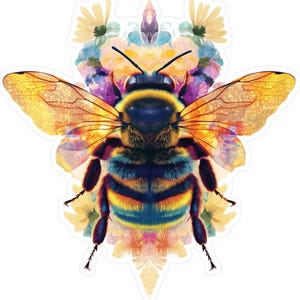 Bee Sticker, Bumblebee Vinyl Decal Sticker, Honeybee Decal, Nature Lover Gift, Car Decal, Laptop Sticker, Beekeeper Gift