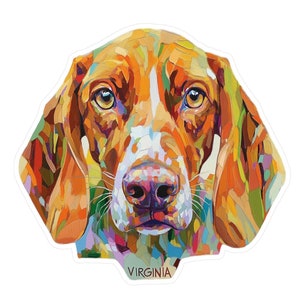 VIRGINIA American Foxhound Vinyl Decal Foxhound Sticker Virginia Sticker Wildlife Art Car, Laptop, Tumbler, State Animal Sticker VA sticker