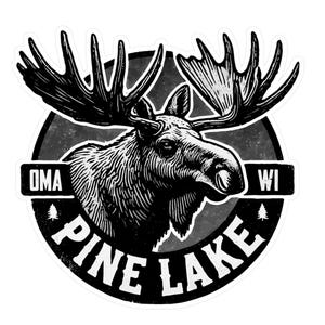 Pine Lake MOOSE Vinyl Decal Sticker - Moose Sticker, Moose Vinyl Decal, Truck Sticker, Water Bottle Laptop Car Snowboard Sticker Odwala