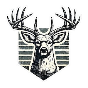 White-Tail Deer Buck Vinyl Decal: Weatherproof Hunting Sticker