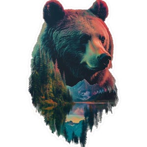 Grizzly Black Bear Vinyl Decal: Nature Wildlife Sticker