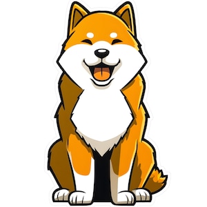 Kawaii Shiba Inu DOGE Dog Decal: Waterproof Vinyl Dog Sticker